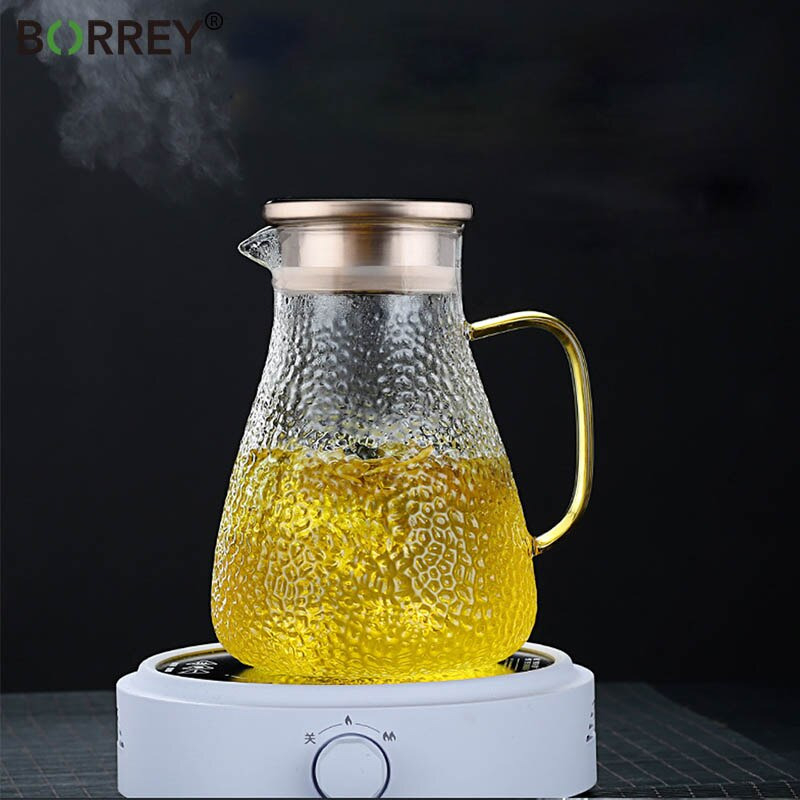 BR-271 BORREY Teko Kaca Teh Pitcher Borosilicate Glass Tahan Panas Bisa Dipakai Diatas Kompor