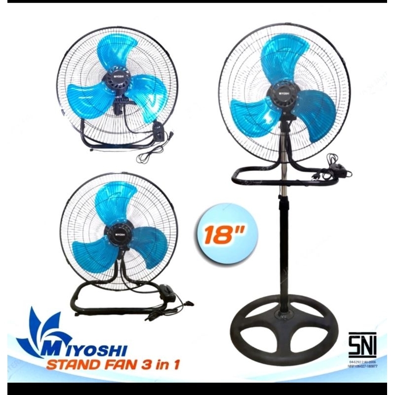KIPAS ANGIN 3 IN 1 BESI 18" AOYAMA / YASAKA