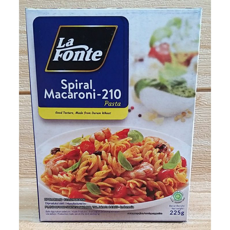 

✔MURAH Lafonte Macaroni Spiral 225gr / La Fonte Macaroni Spiral / Makroni