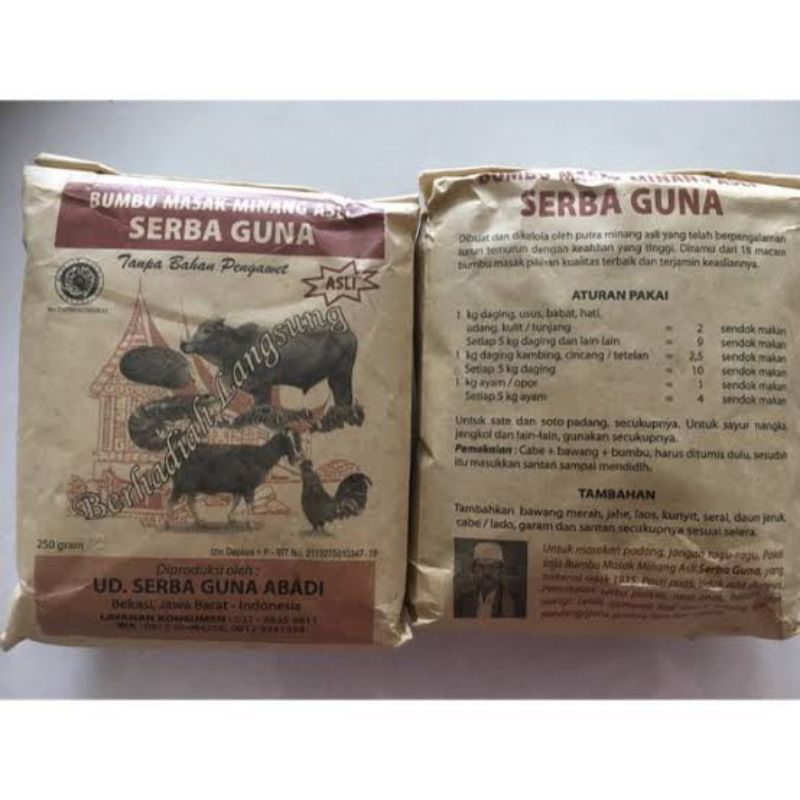 

Bumbu masak minang 250gr serba guna