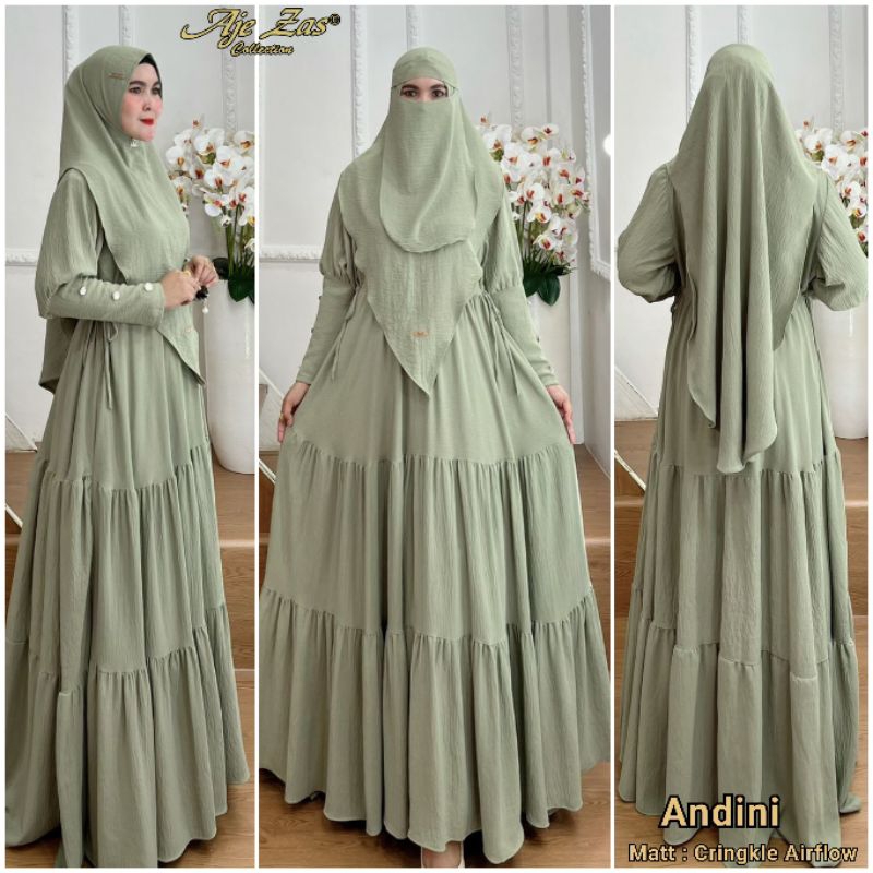 AJE ZAS - Gamis Syari Daily Kode-ANDINI Matt Crinkle