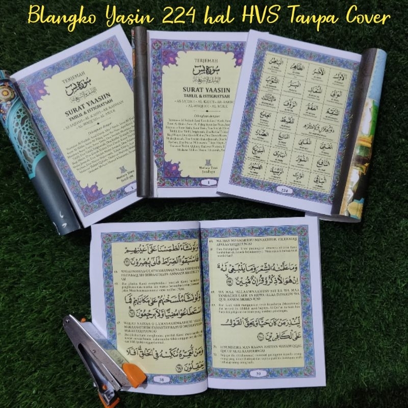 blangko Yasin 224 halaman Tanpa cover sudah Dipotong