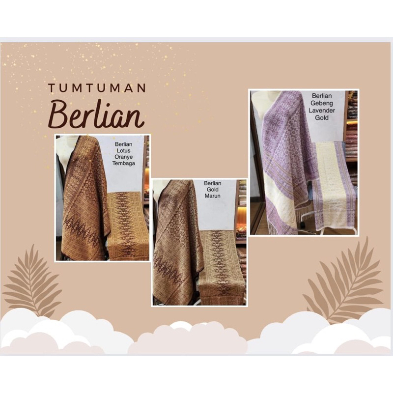 Kain Songket Medan Tumtuman Tarutung Berlian Marun gold Lavender