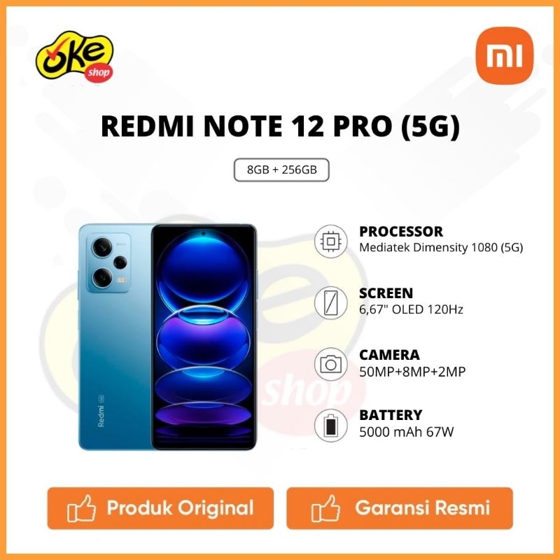 XIAOMI NOTE 12 PRO 5G (8GB/256GB) - Smartphone - Garansi Resmi XIAOMI
