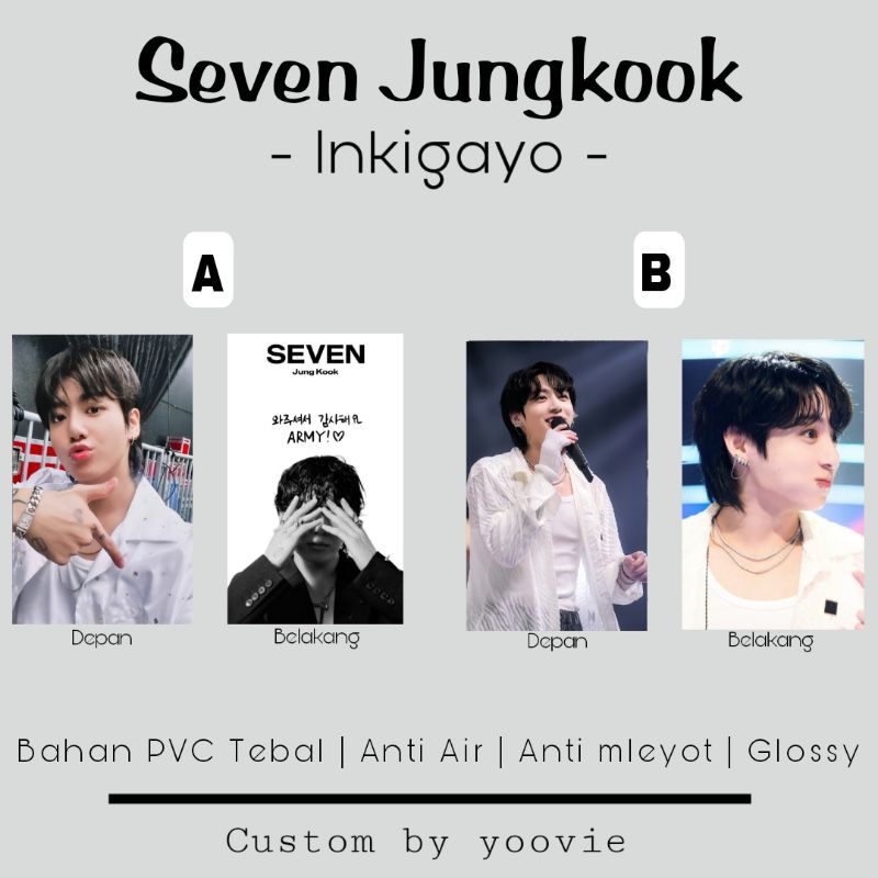 PHOTOCARD SEVEN JUNGKOOK INKIGAYO FANMADE / PVC PHOTOCARD BTS JUNGKOOK