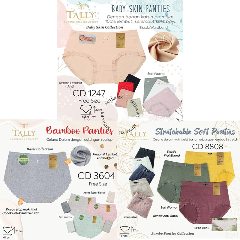 Tally Celana Dalam Wanita Dewasa Bamboo Panties 6656 /  3604 / 1247 / 8808 / 6155 / 605 / 3861 / 289