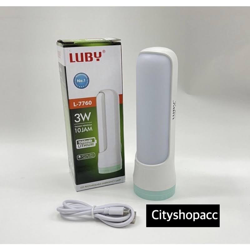 Lampu Senter Emergency Luby L7760 Lampu Senter Charge Luby L-7760
