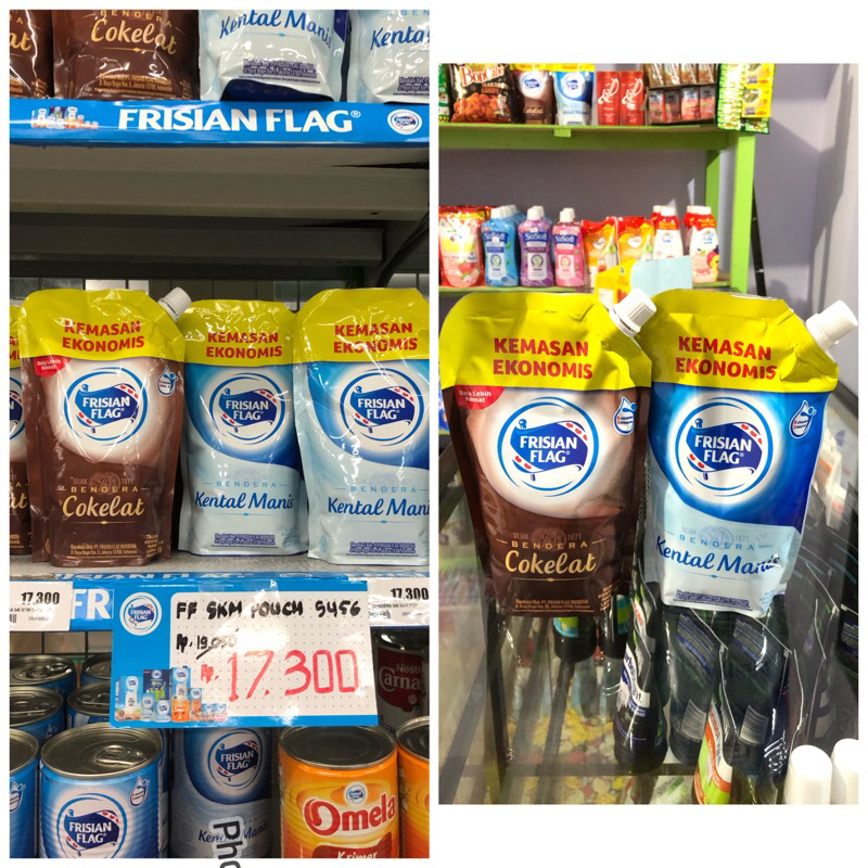 

susu kental manis frisianflah cokelat dan putih 565ml