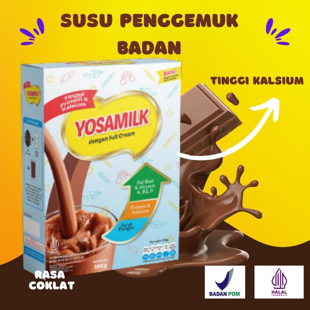 

YOSAMILK Susu Penggemuk Badan, Penambah Berat Badan, Peninggi Badan