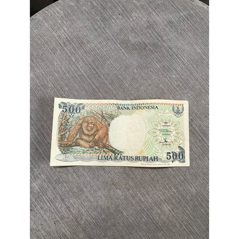 uang kertas kuno rp500 orang utan