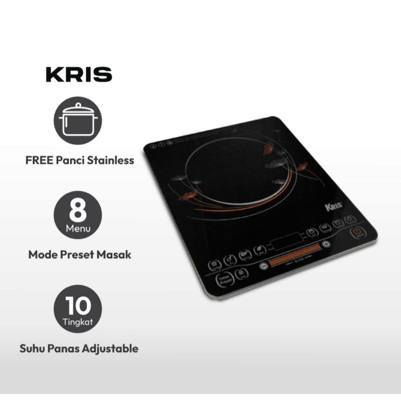 Kris Kompor Listrik Induksi Dengan Panci - Hitam
