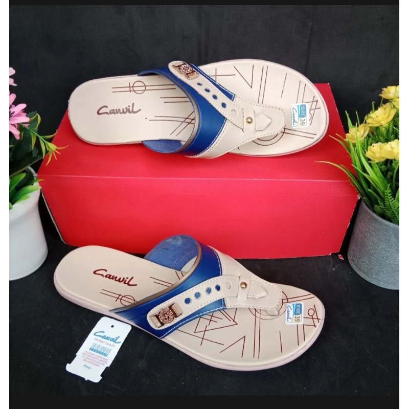 Sandal wanita carwil - sandal cewek kekinian - sandal jepit elegan - sandal kondangan terlaris