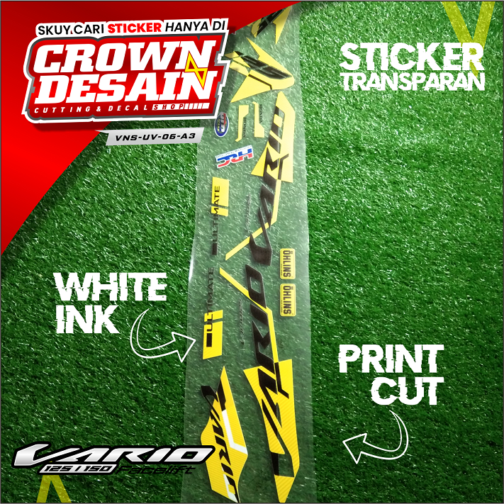 STRIPING TRANSPARAN NEW VARIO 125 MALAYSIA STYLE VARIASI STIKER TRANSPARAN VARIO NEW 150 VNS-UV