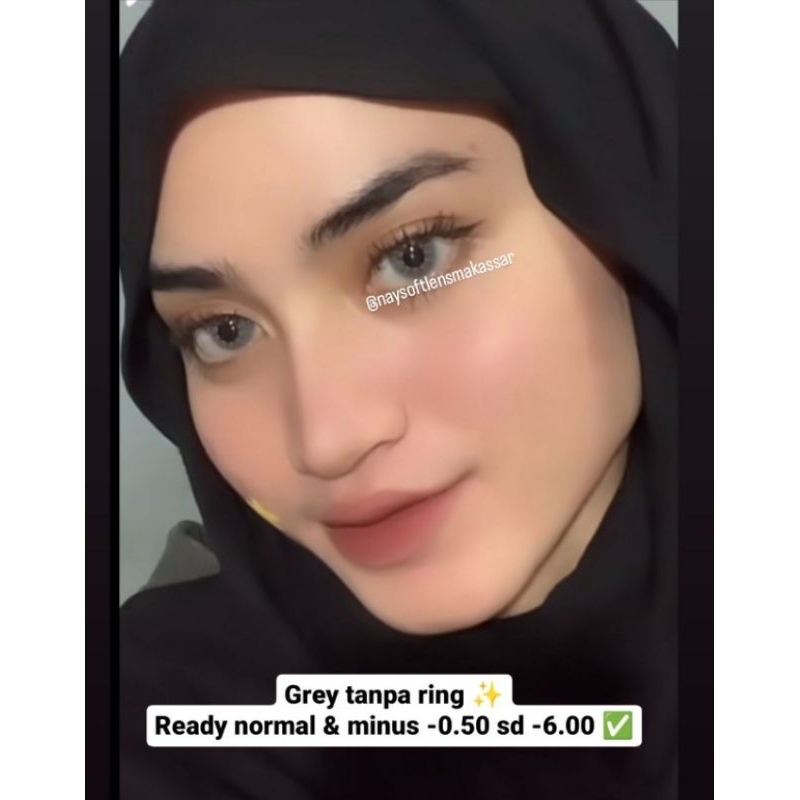 BISA INSTANT/COD✅ SOFTLENS GREY TANPA RING READY NORMAL & MINUS MAKASSAR