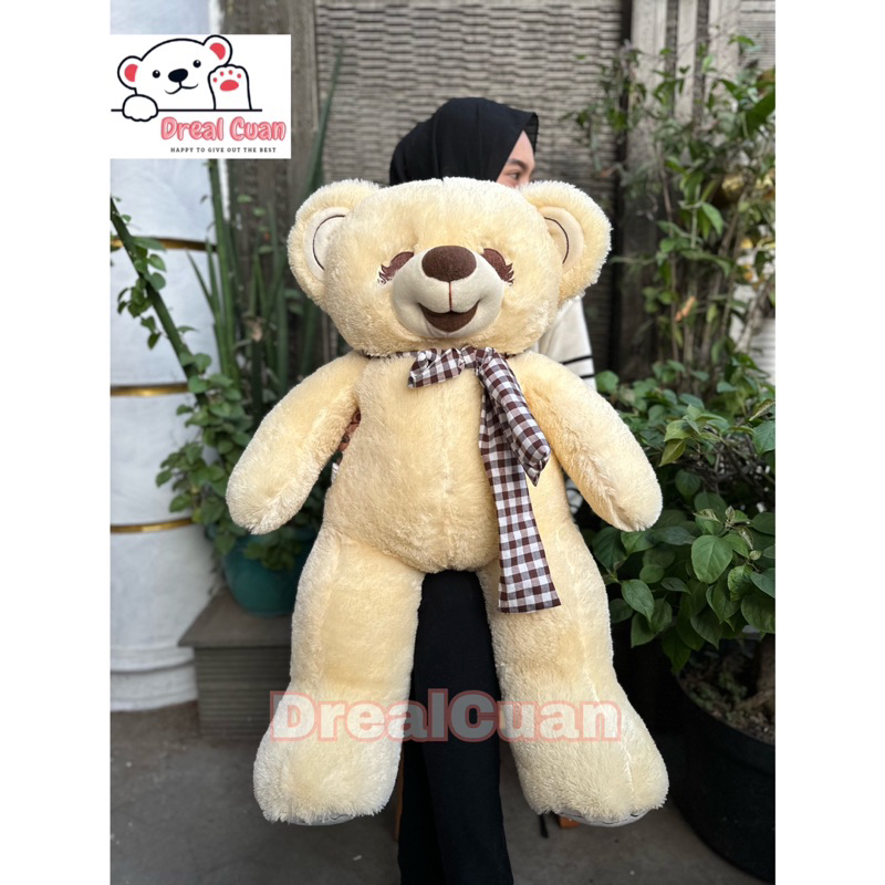 Boneka Beruang Besar Tersenyum Tinggi 90cm Lembut dan Empuk