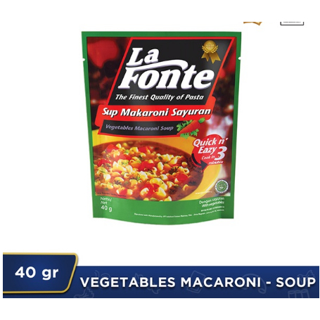 

La Fonte Sup Macaroni Sayuran 40gr - 1 Pc