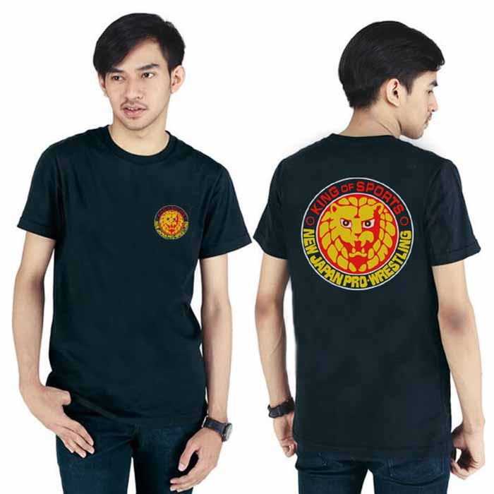 Kaos 2 Sisi NJPW NEW JAPAN PRO WRESTLING Tshirt Unisex Casual Bahan 100% Cotton Black T-SHIRT