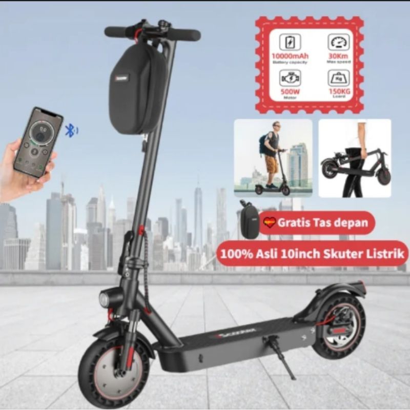 [Gratis Tas depan] Scoter Listrik Dewasa Skuter Listrik 500W Motor 30km Endurance 10Ah Baterai 150kg