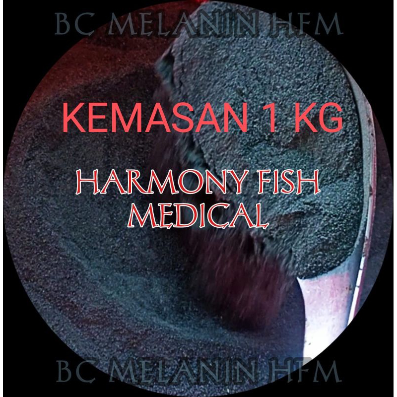 BC MELANIN HFM 1 KG BUBUK POWDER Vitamin Pigmen Warna Hitam Black Color Ikan Hias Koi Koki Channa Lo