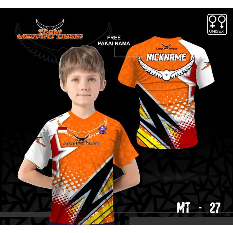 Jersey team merpati tinggi baju kaos anak lomba burung merpati tinggi