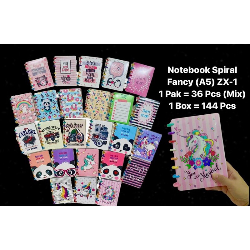 

BINDER NOTE A5 NOTEBOOK Spiral Fancy Lucu A5/ MAP BINDER A5 ZX-1 VIRAL