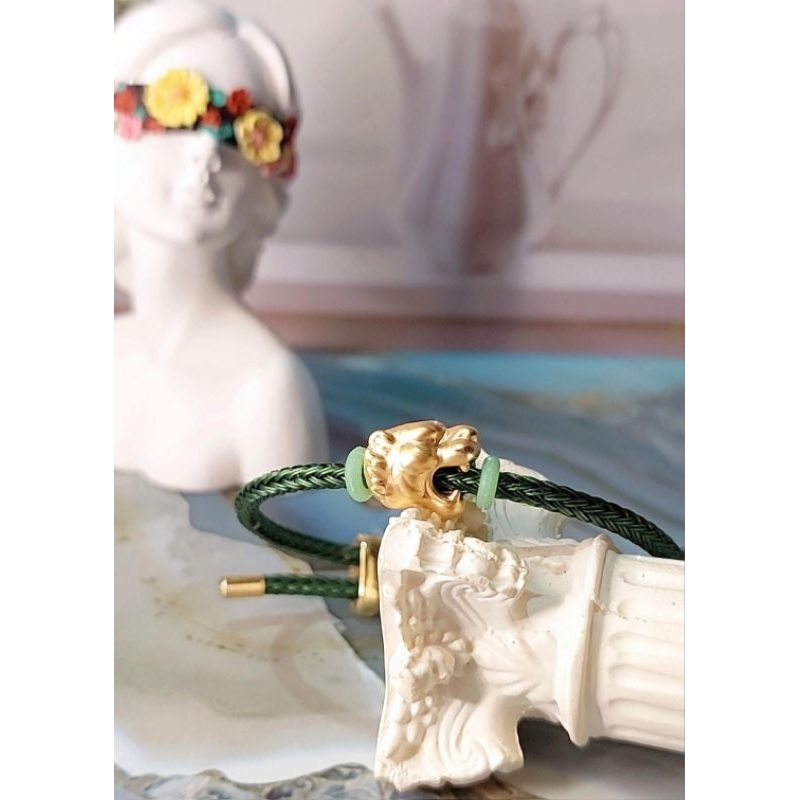 Gelang Charm Panthere / Jaguar / Macan Emas Asli kadar 24k HK Hongkong 999% 999 & Gelang Tali pandor