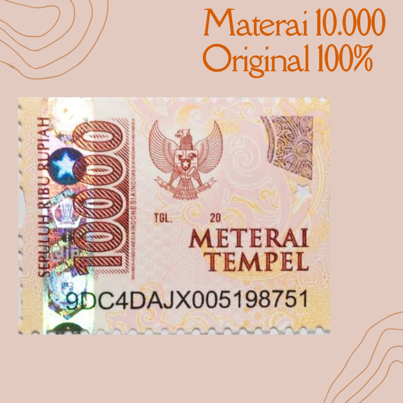 

Materai meterai 10000 asli original