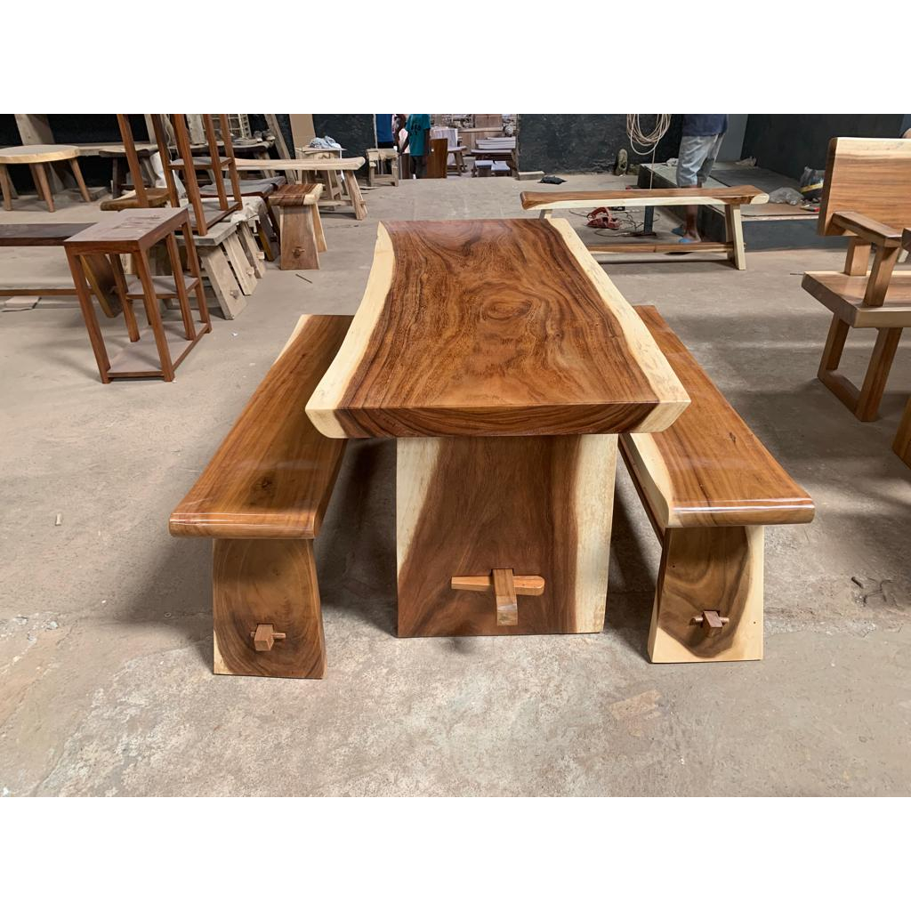 Meja trembesi minimalis 150x70