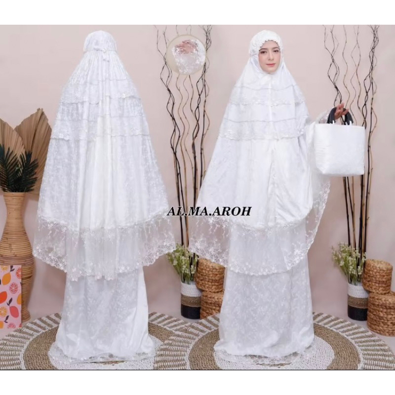 Mukena  sutra paris premiun mukena sutra paris renda tile tingkat 3 pake soroski