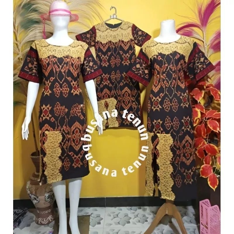 COUPLE KEMEJA TENUN dan DRES TENUN BROKAT