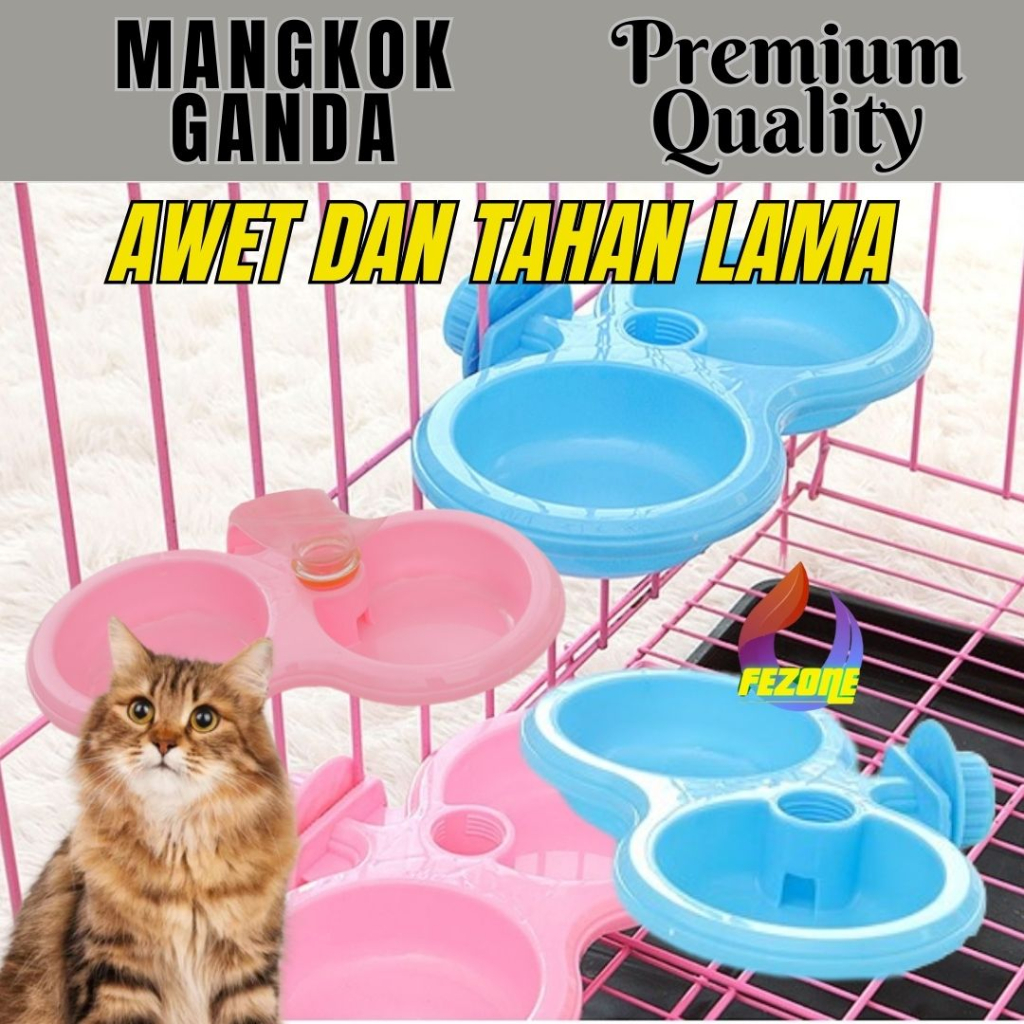 Mangkok Makan / Minum Gantung Bahan Plastik Untuk Anjing / Kucing FEZONE