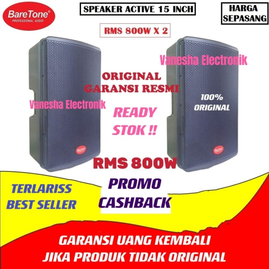 BARETONE MAX15H SPEAKER AKTIF BARETONE MAX15H 2x800W ORIGINAL