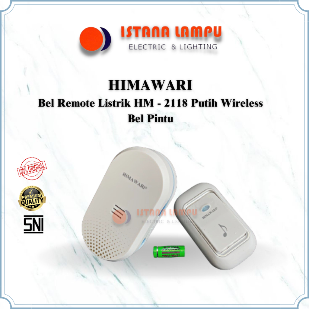 Bel Remote Listrik HM - 2118 Putih Wireless Bel Pintu himawari