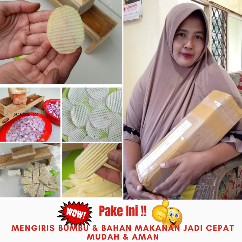 KAYU JATI JAWA Pengiris Bawang Serbaguna Parutan Serbaguna Pemotong Bawang Serbaguna Alat perajang p