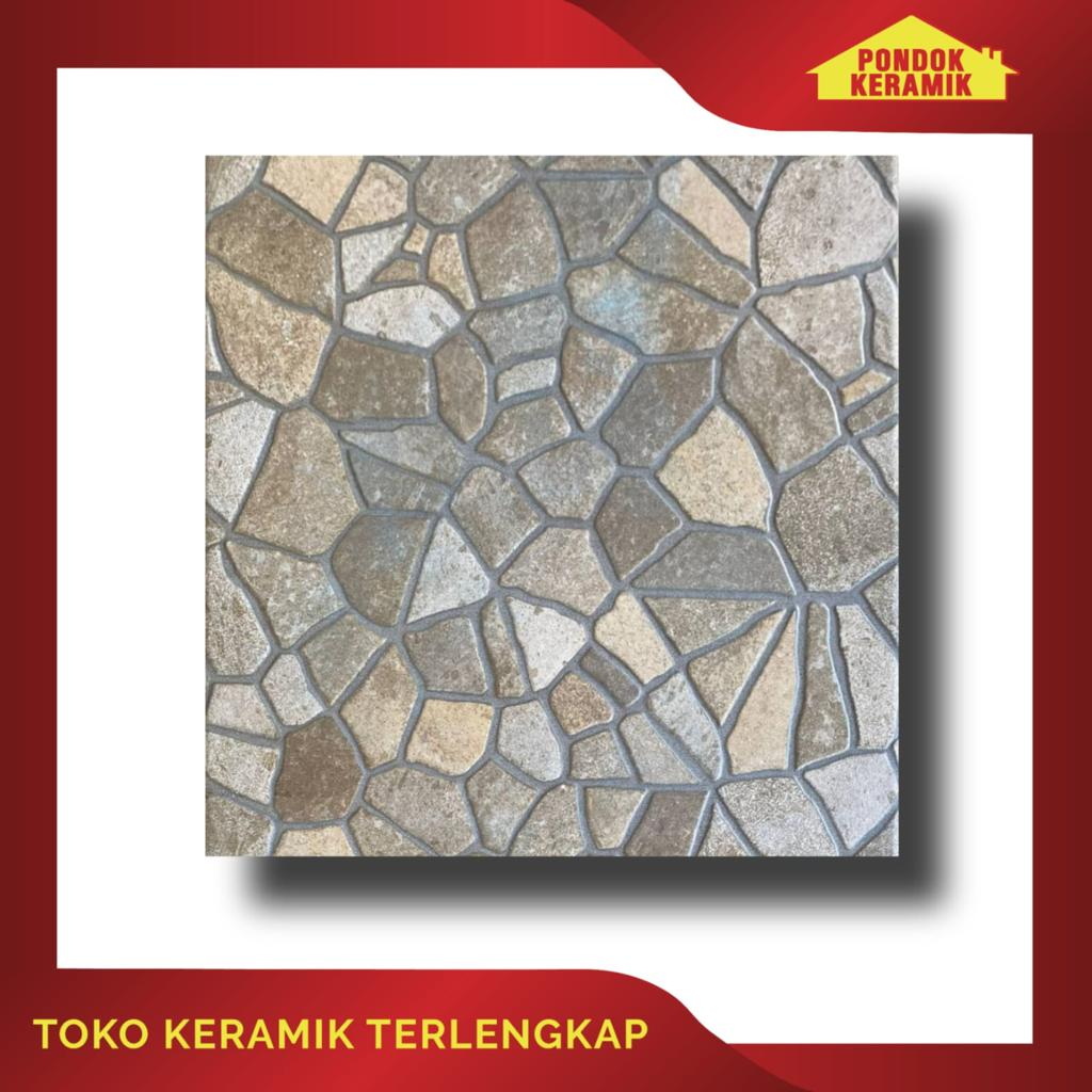 Keramik Lantai Milan 50x50 Igor Brown / Keramik Motif Batu Alam
