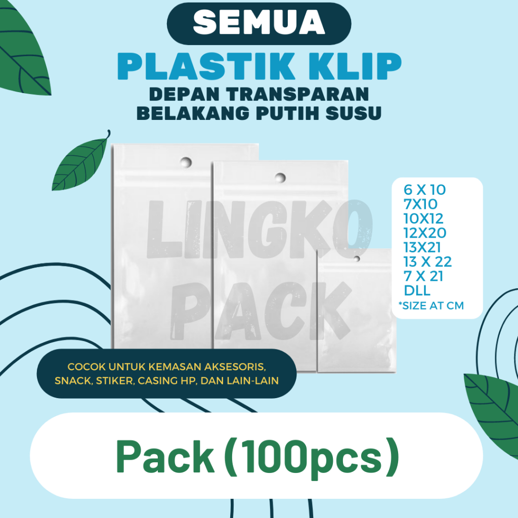 PLASTIK ZIPLOCK PLASTIK KLIP PLASTIK KEMASAN ZIPLOCK | PLASTIK KLIP AKSESORIS MASKER ORGANIK PUTIH S