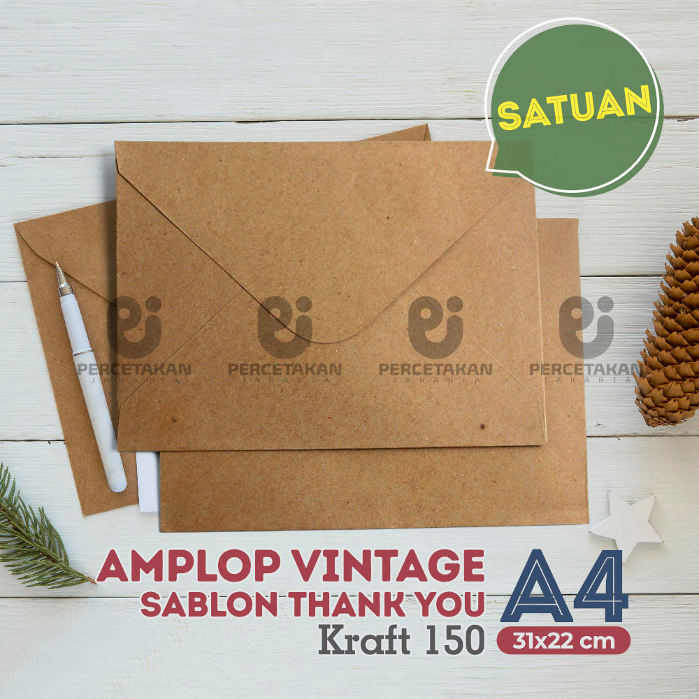 

A4 Amplop Vintage Kraft | Bahan Kraft 150GR | Ukuran 22x31 CM A4 | Amplop Murah