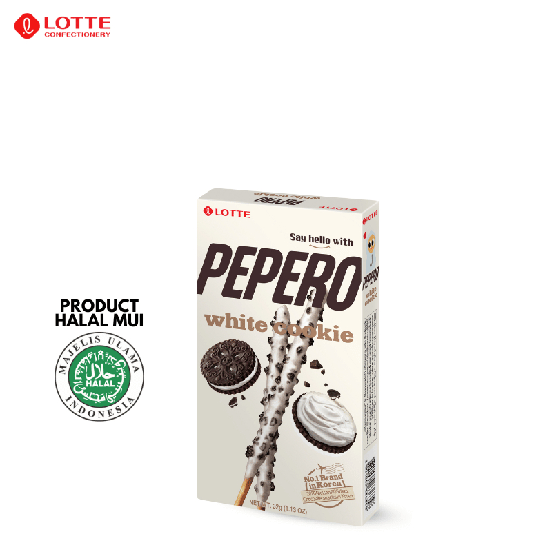 

[WHS] Lotte Confectionery White Cookie Pepero 32gr - Stick Coklat Putih Berbalut Coklat Cookies