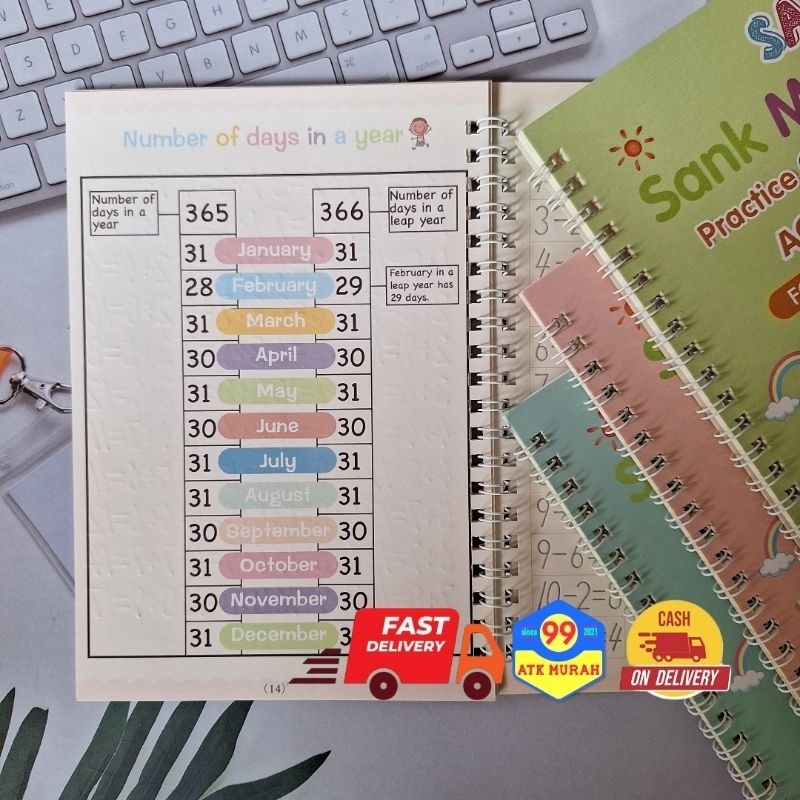 

4 Buku+pen+5refil /SANK BOOK MAGIC /Buku tulis ajaib/buku pintar