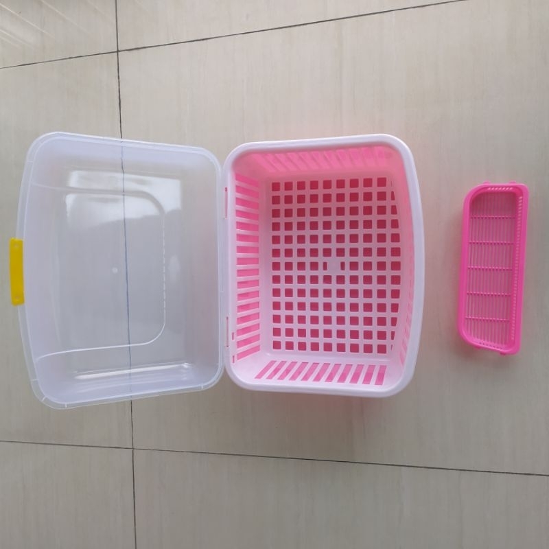 Rak Piring Plastik Dapur Dengan Tutup Gelas Mangkok Sendok Garpu