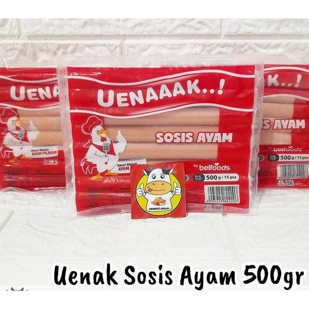 

BELFOODS SOSIS AYAM 475GR - UENAAK SOSIS AYAM 475Gr - FROZEN FOOD - BRONTZ JOGJA