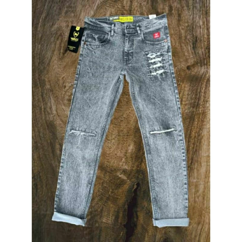 Celana jeans premium sobek lutut pria terlaris/celana jeans sobek lutut pria /celana denim sobek pri