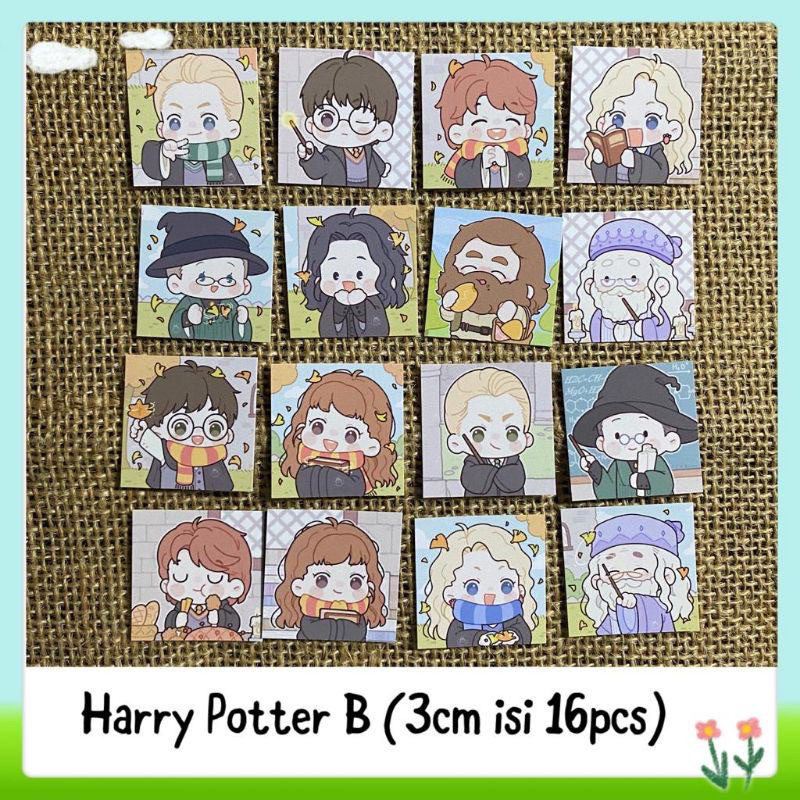 

16pcs sticker tempelan glossy harry potter B