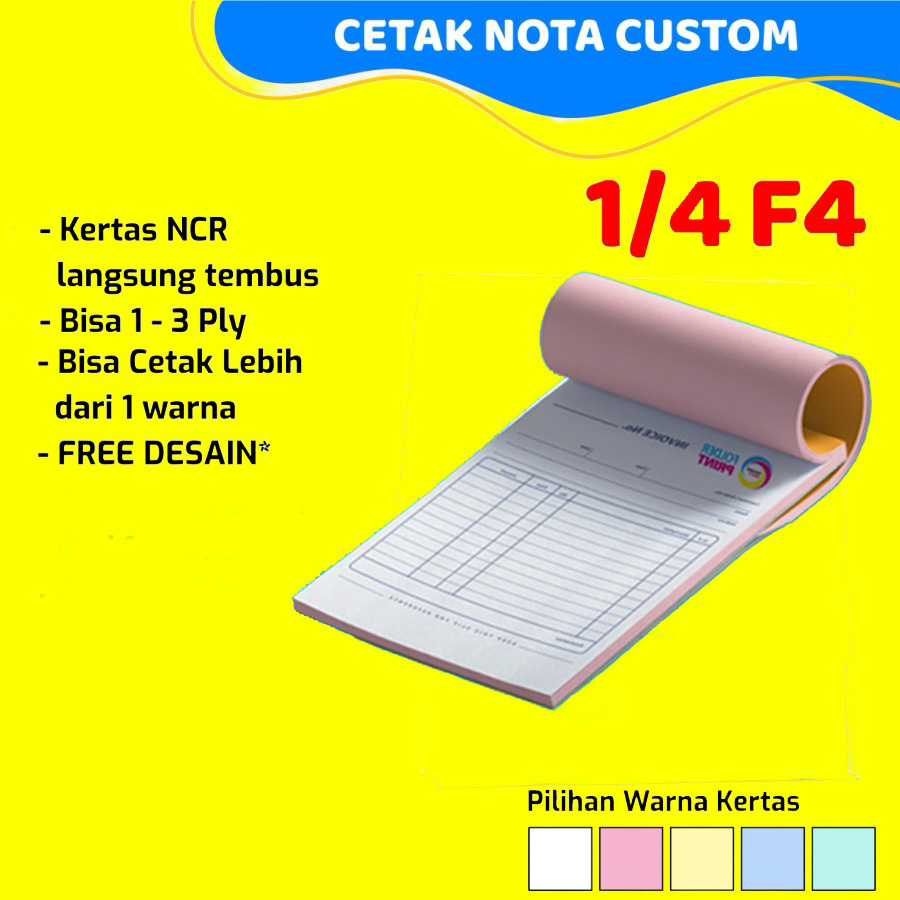 

Cetak Nota Custom Murah Full Warna - A6 (1/4 FOLIO)