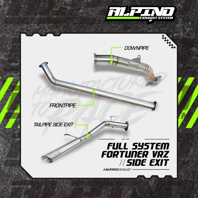 Alpino Full System Side Exit Exhaust Fortuner VRZ