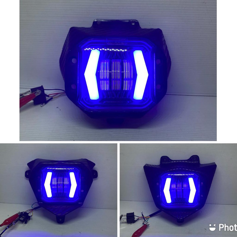 Reflektor Led Head Lamp Led Carbon  lSet Lampu Depan  New 3 Lensa Honda CRF 160
