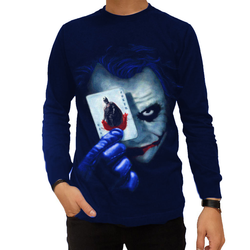 Kaos Lengan Panjang Joker Baju Cowok Tangan Panjang Pria Distro Dewasa Original Keren Murah L