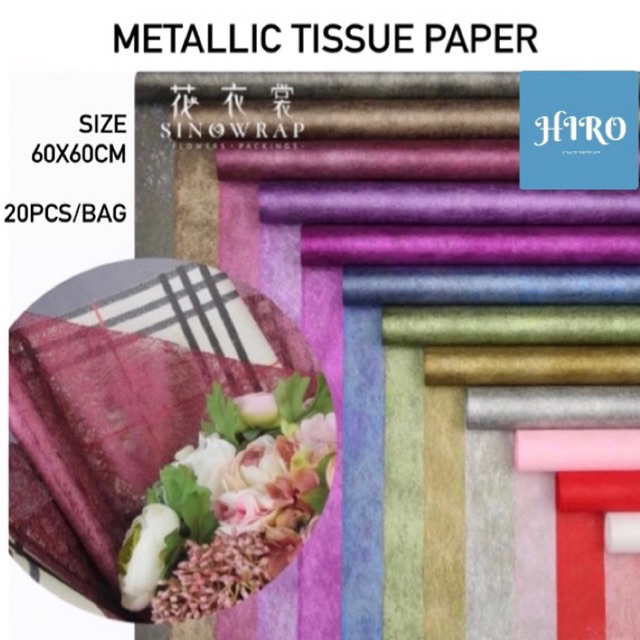 

Metallic Tissue Paper – 20 Lembar per Bag | Kertas Bungkus Premium Kilap Elegan