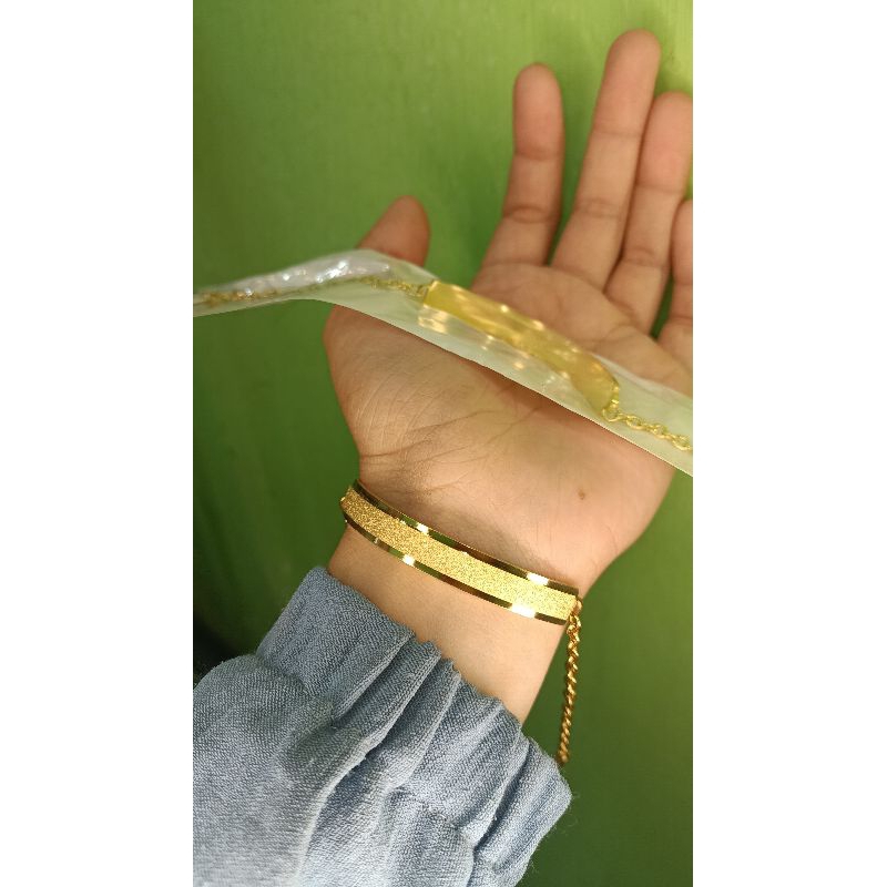 gelang rantai titanium plat