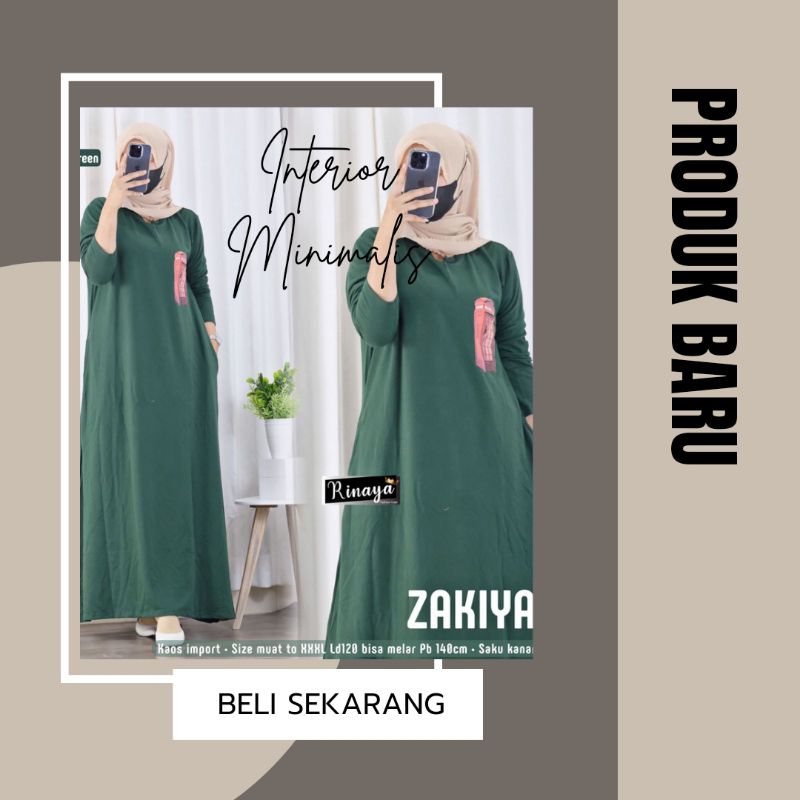 zakiya maxy gamis kaos | dress kaos wanita import murah